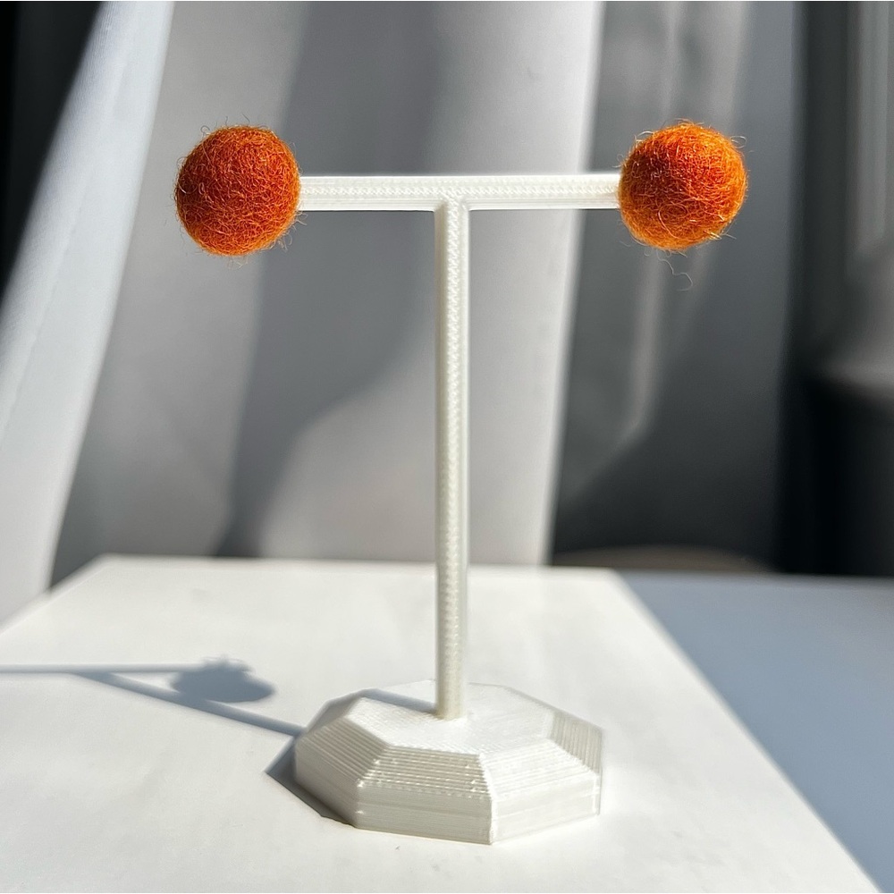 Handcrafted Wool Felted Ball Stud Earrings